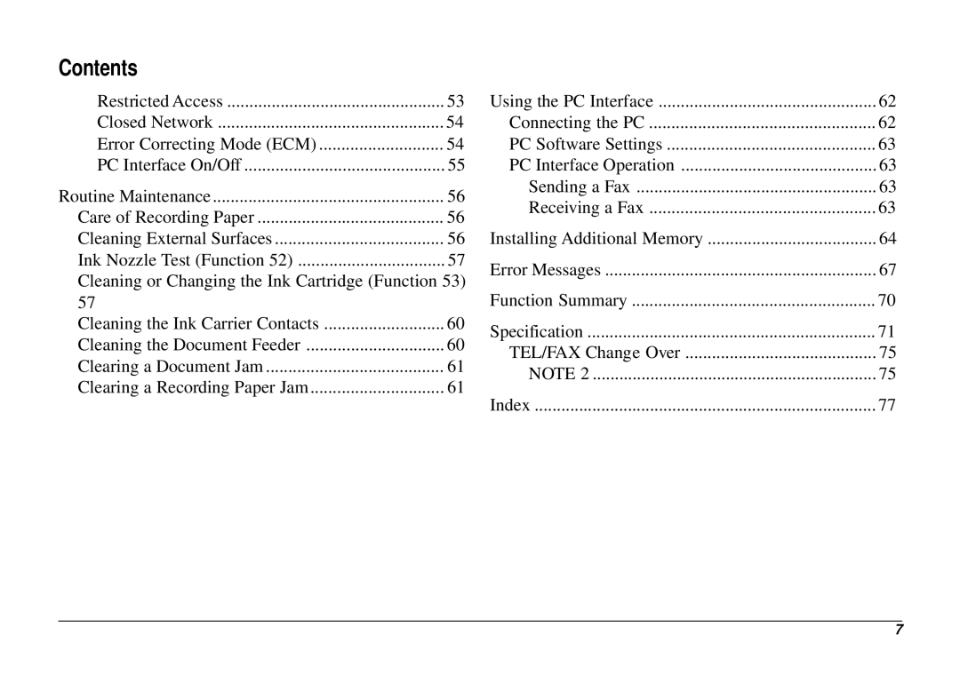 Oki 740 manual TEL/FAX Change Over 