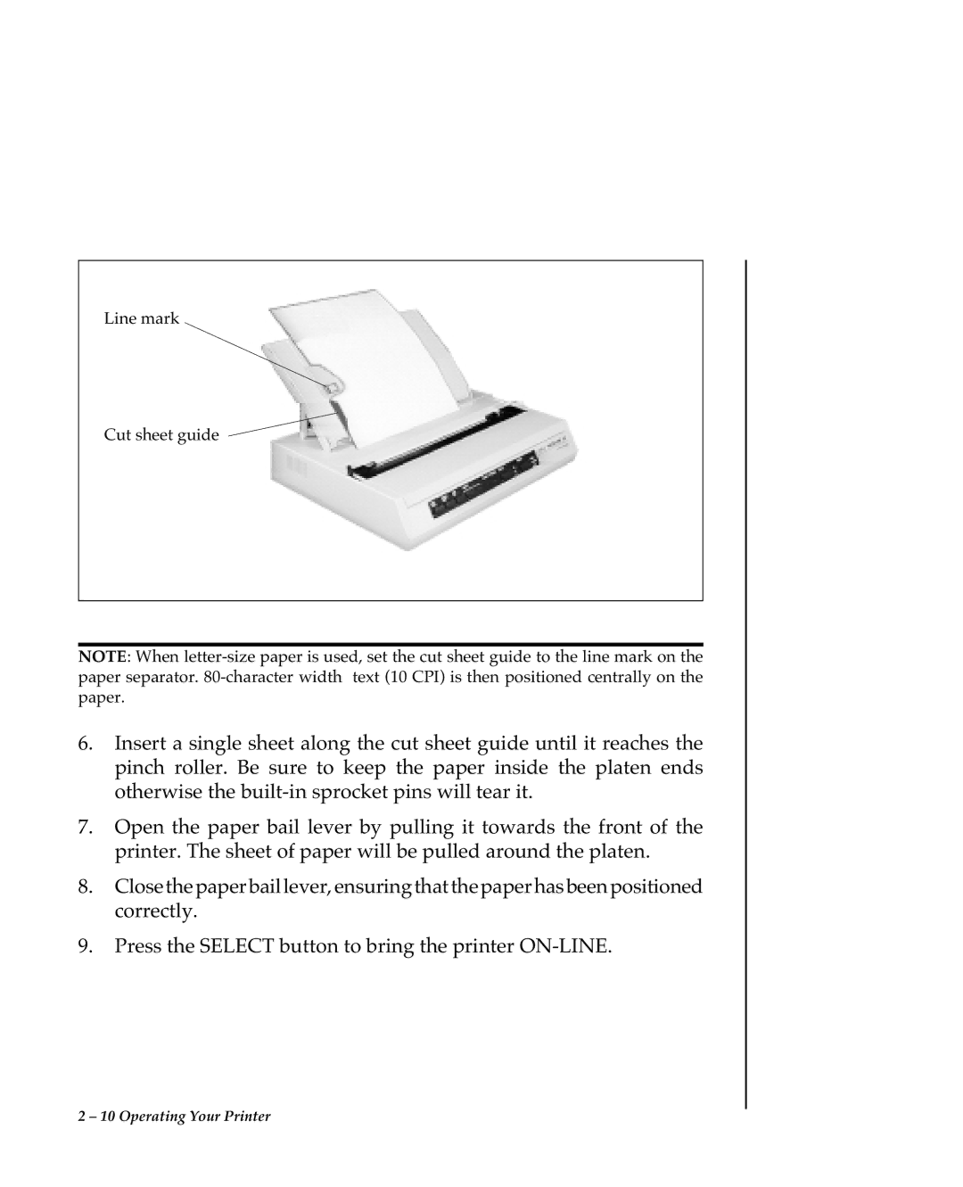 Oki 80 Series warranty Line mark Cut sheet guide 