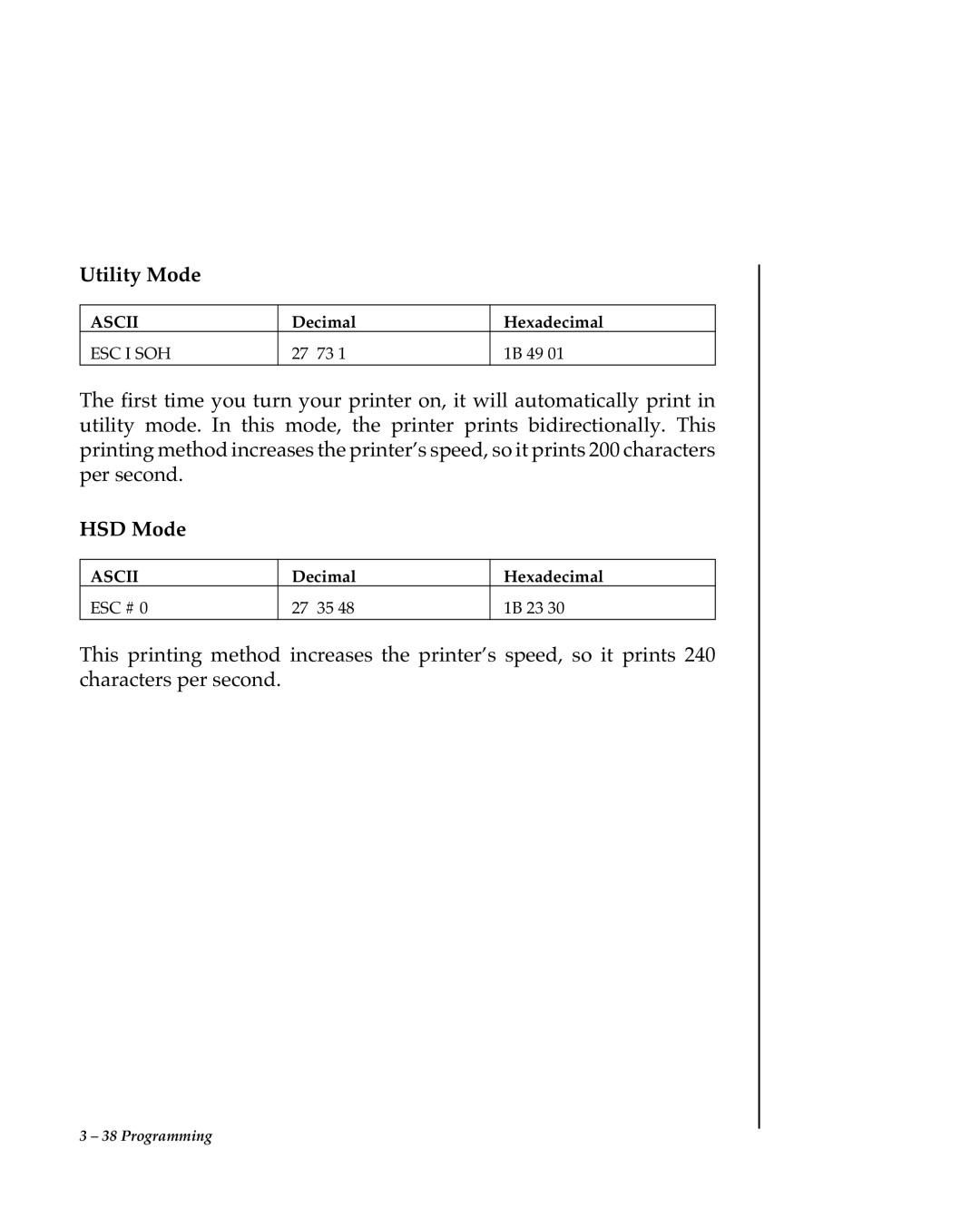 Oki 80 Series warranty Utility Mode, HSD Mode 