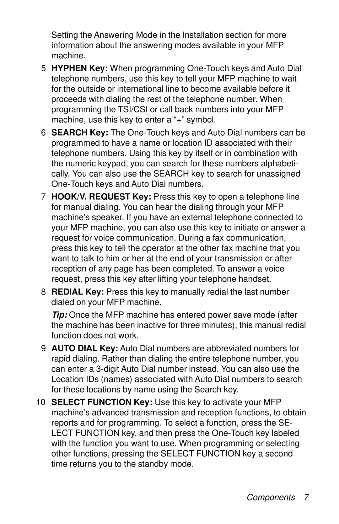 Oki 87 manual Components 