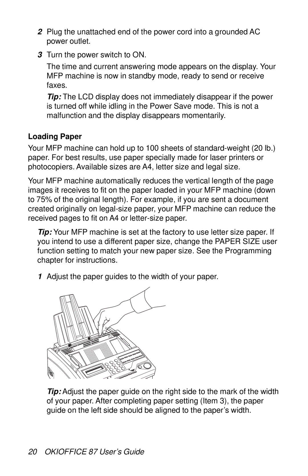 Oki 87 manual Loading Paper 