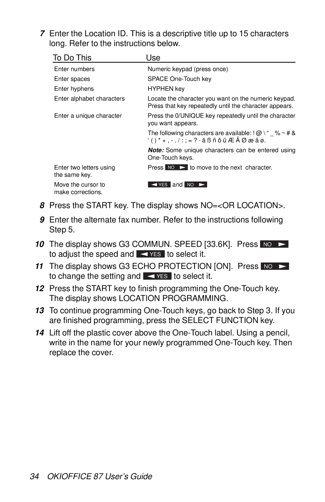 Oki 87 manual To adjust the speed 