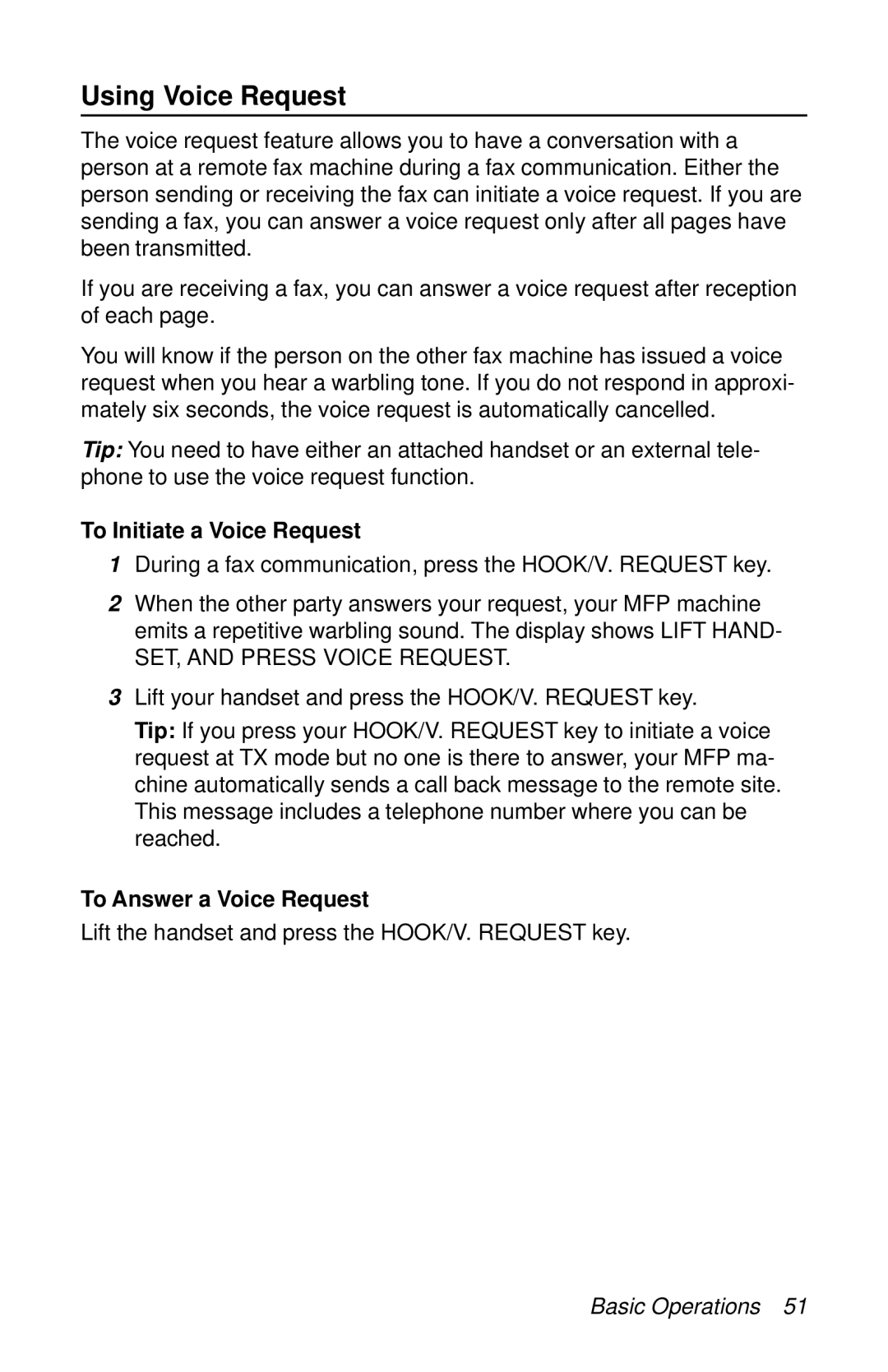 Oki 87 manual Using Voice Request, To Initiate a Voice Request, SET, and Press Voice Request, To Answer a Voice Request 