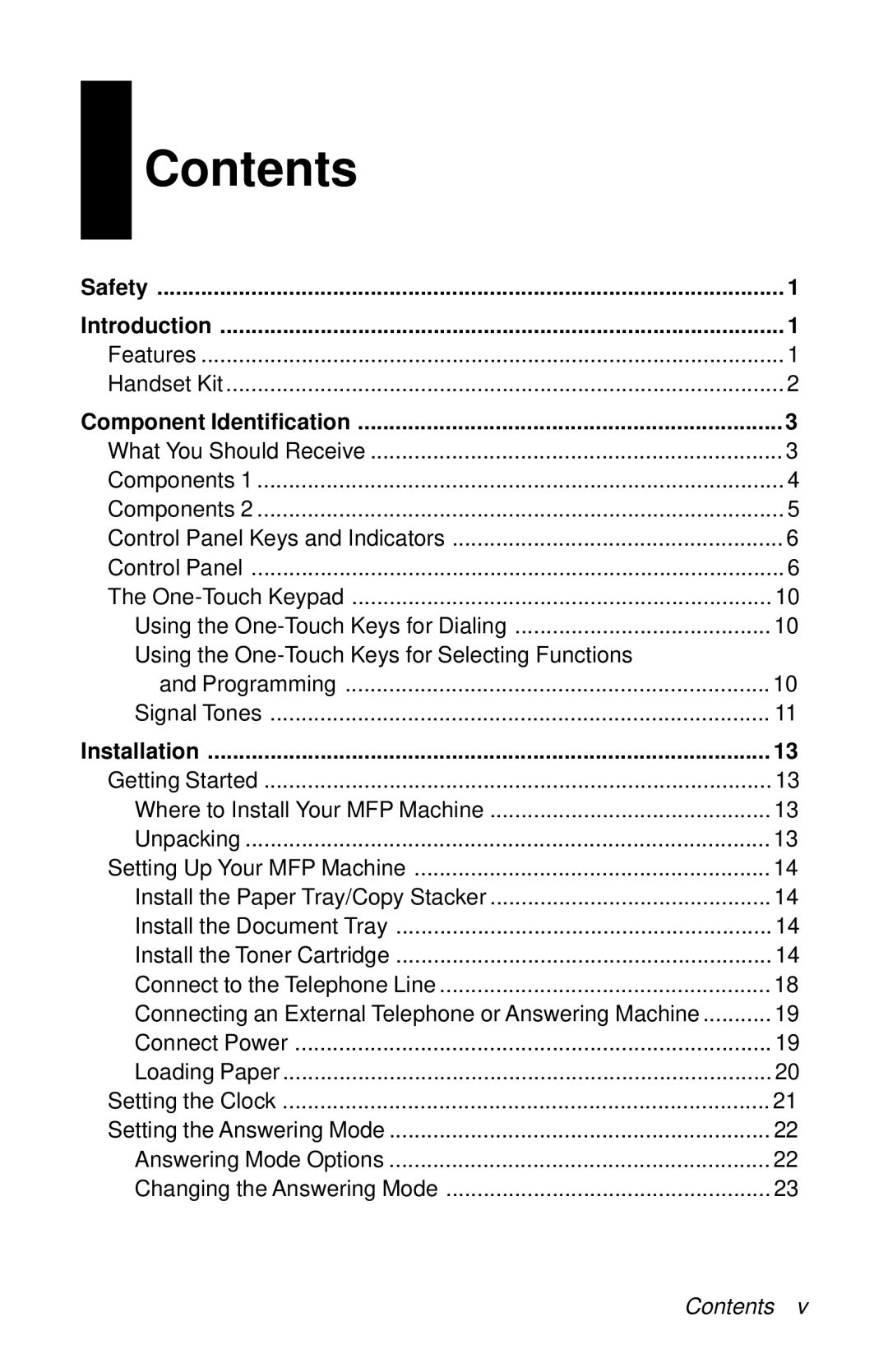 Oki 87 manual Contents 