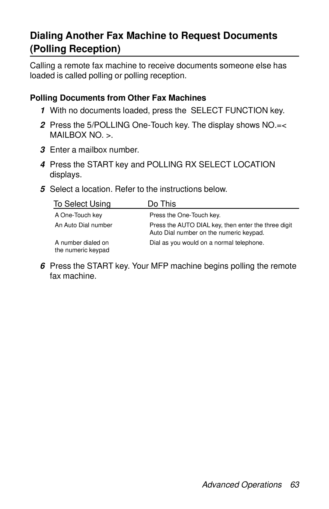 Oki 87 manual Polling Documents from Other Fax Machines 