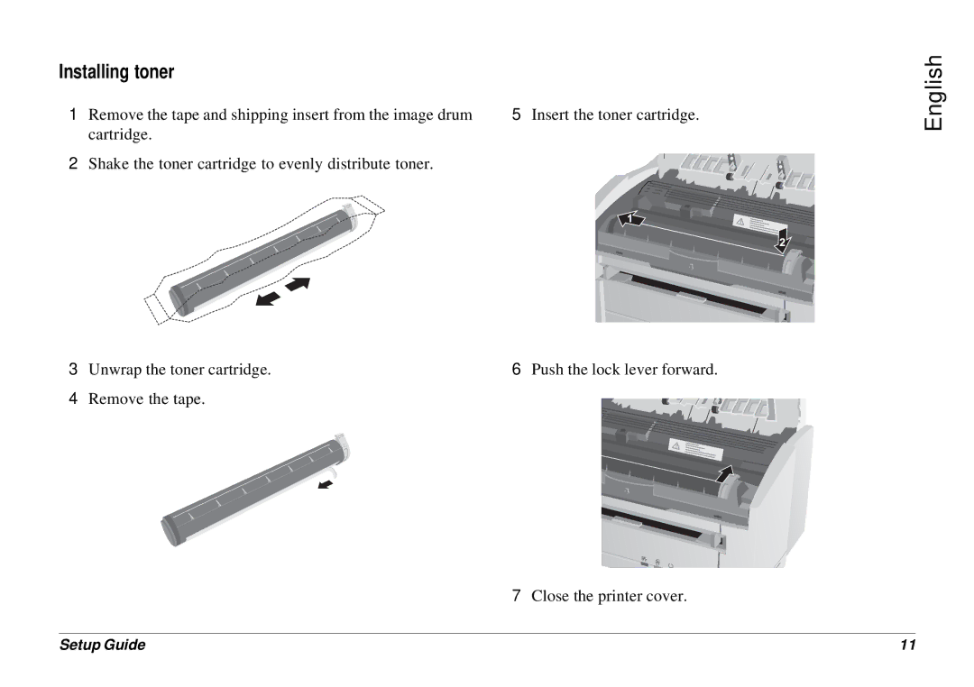 Oki 8p Plus setup guide Installing toner 