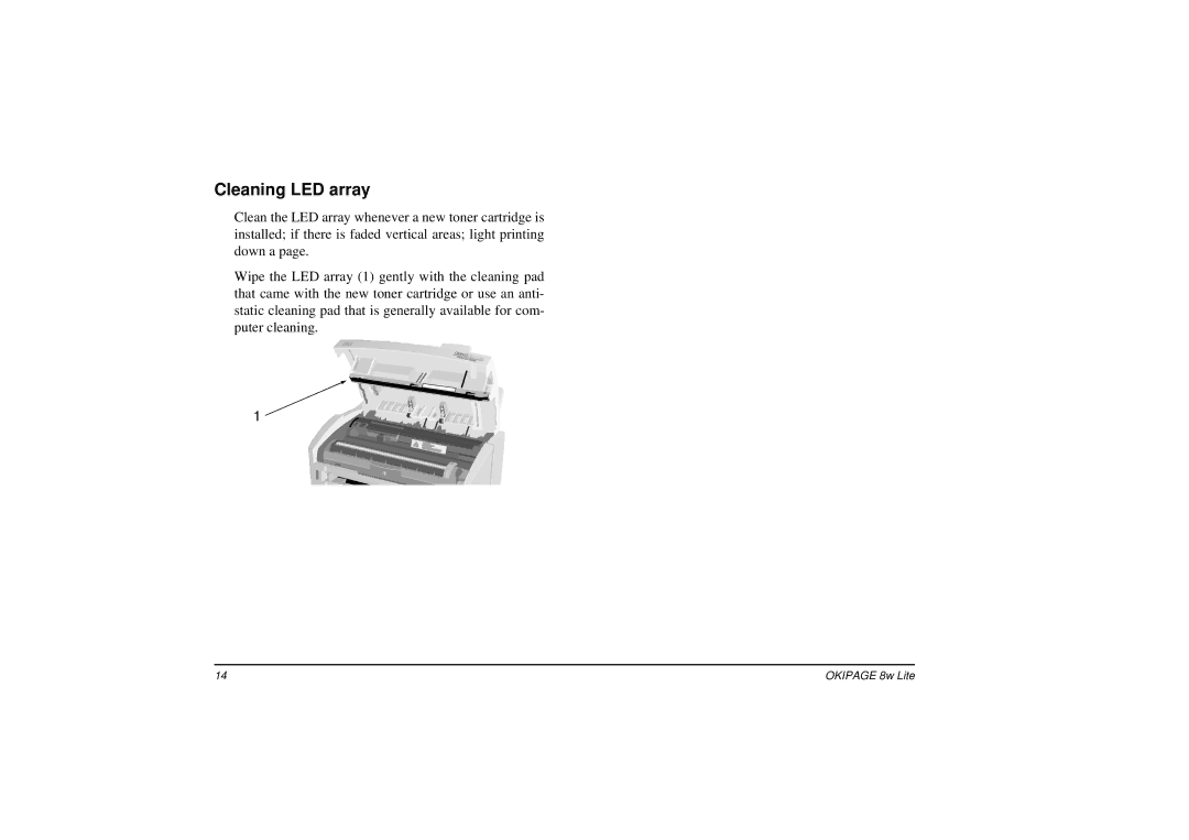 Oki 8w manual Cleaning LED array 