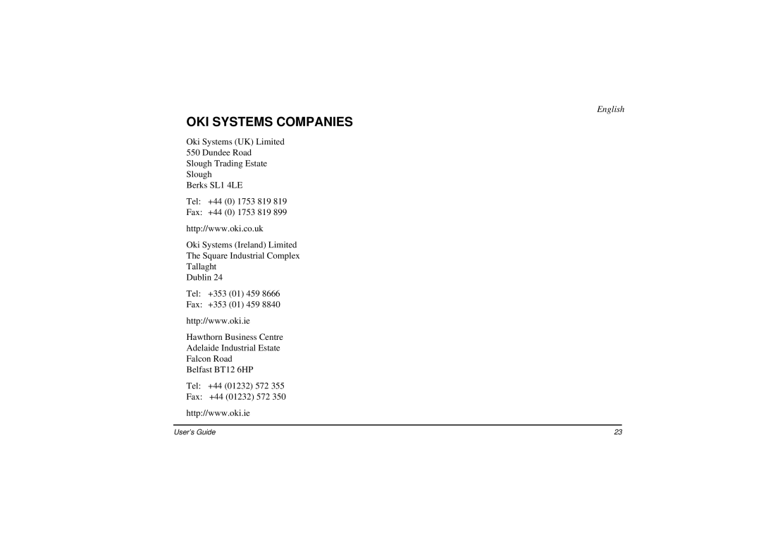 Oki 8w manual OKI Systems Companies 