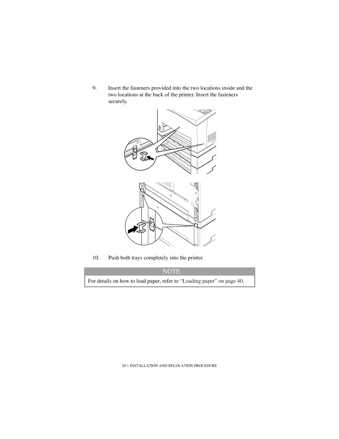 Oki B6200 Series manual Installation and Relocation Procedure 