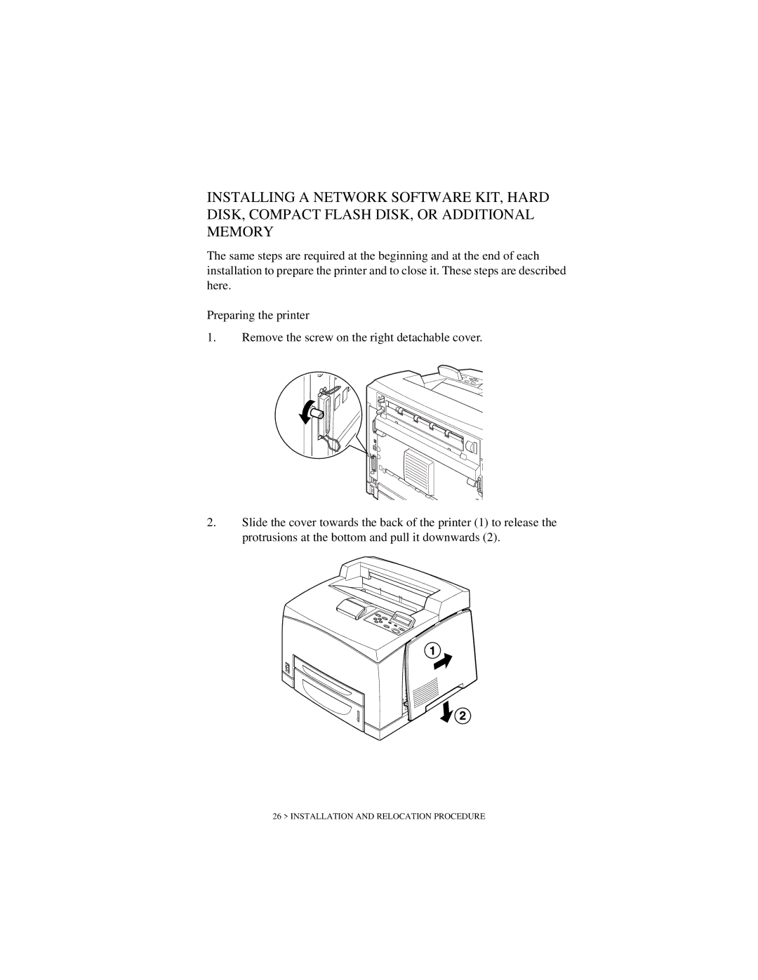 Oki B6200 Series manual Installation and Relocation Procedure 