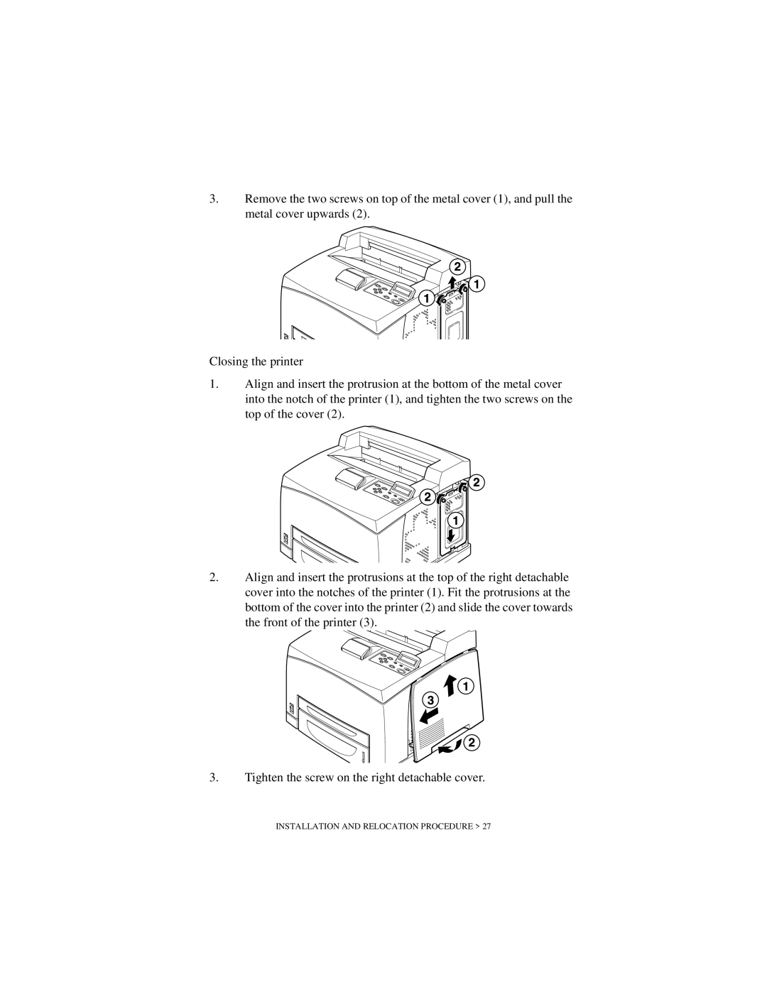 Oki B6200 Series manual Installation and Relocation Procedure 