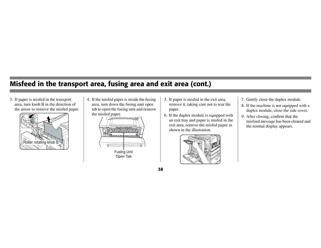 Oki B8300 manual Fusing Unit Open Tab 