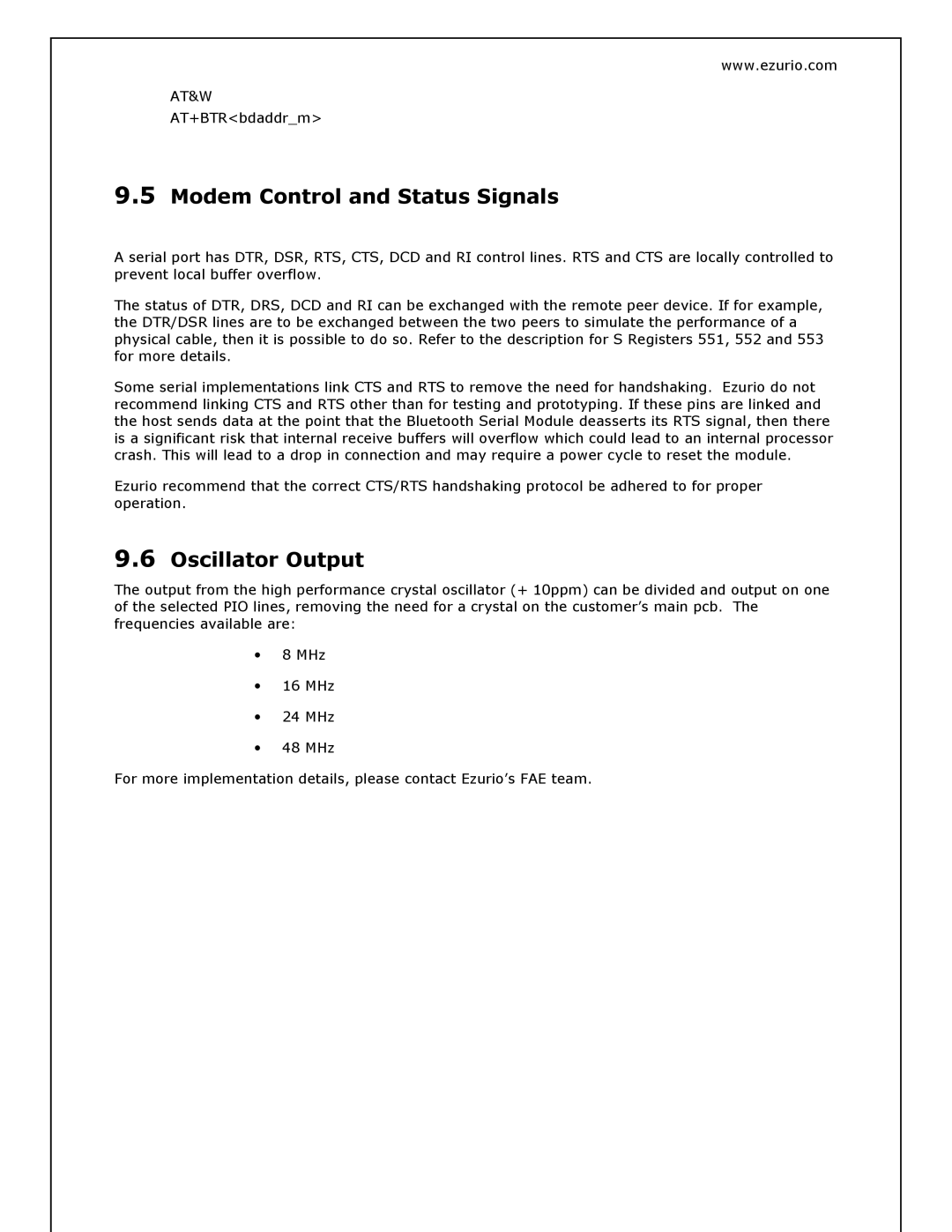 Oki BISM2 manual Modem Control and Status Signals, Oscillator Output 