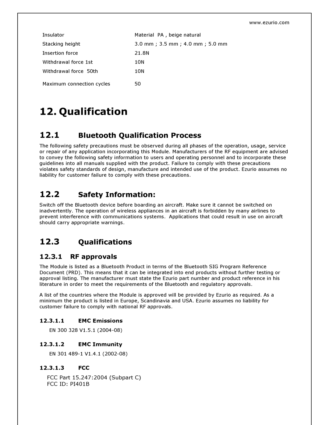 Oki BISM2 manual Bluetooth Qualification Process, Safety Information, Qualifications, RF approvals 