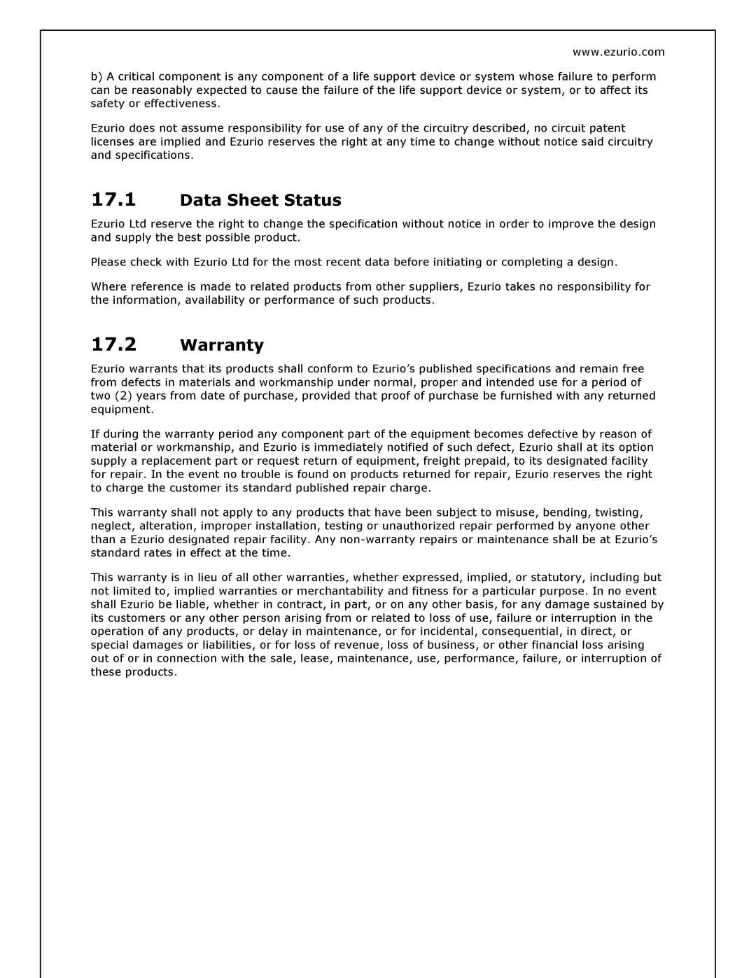 Oki BISM2 manual Data Sheet Status, Warranty 