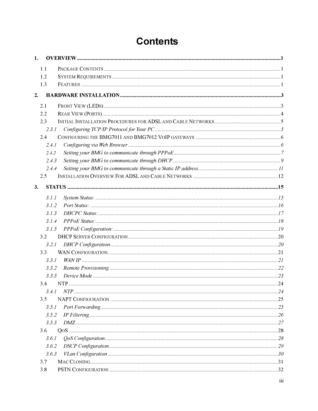 Oki BMG7011, BMG7012 manual Contents 