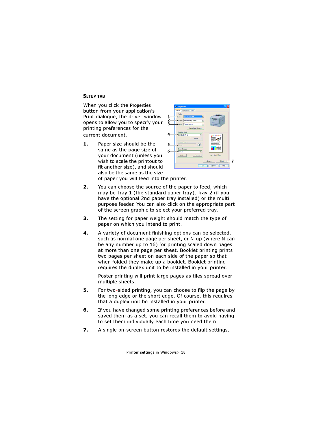 Oki C5250 manual Single on-screen button restores the default settings 