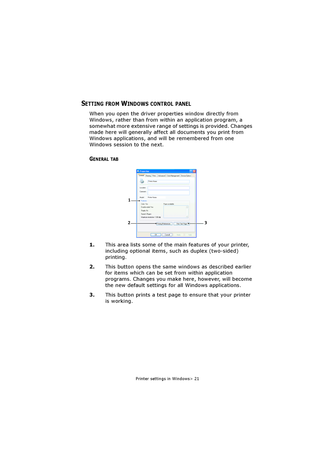 Oki C5250 manual Setting from Windows Control Panel 