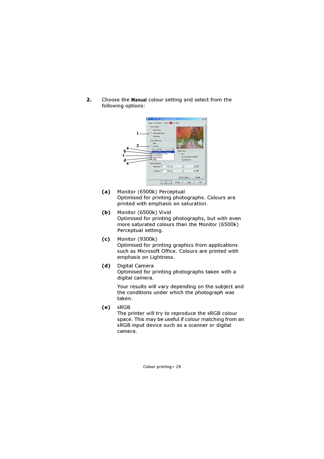 Oki C5250 manual Colour printing 