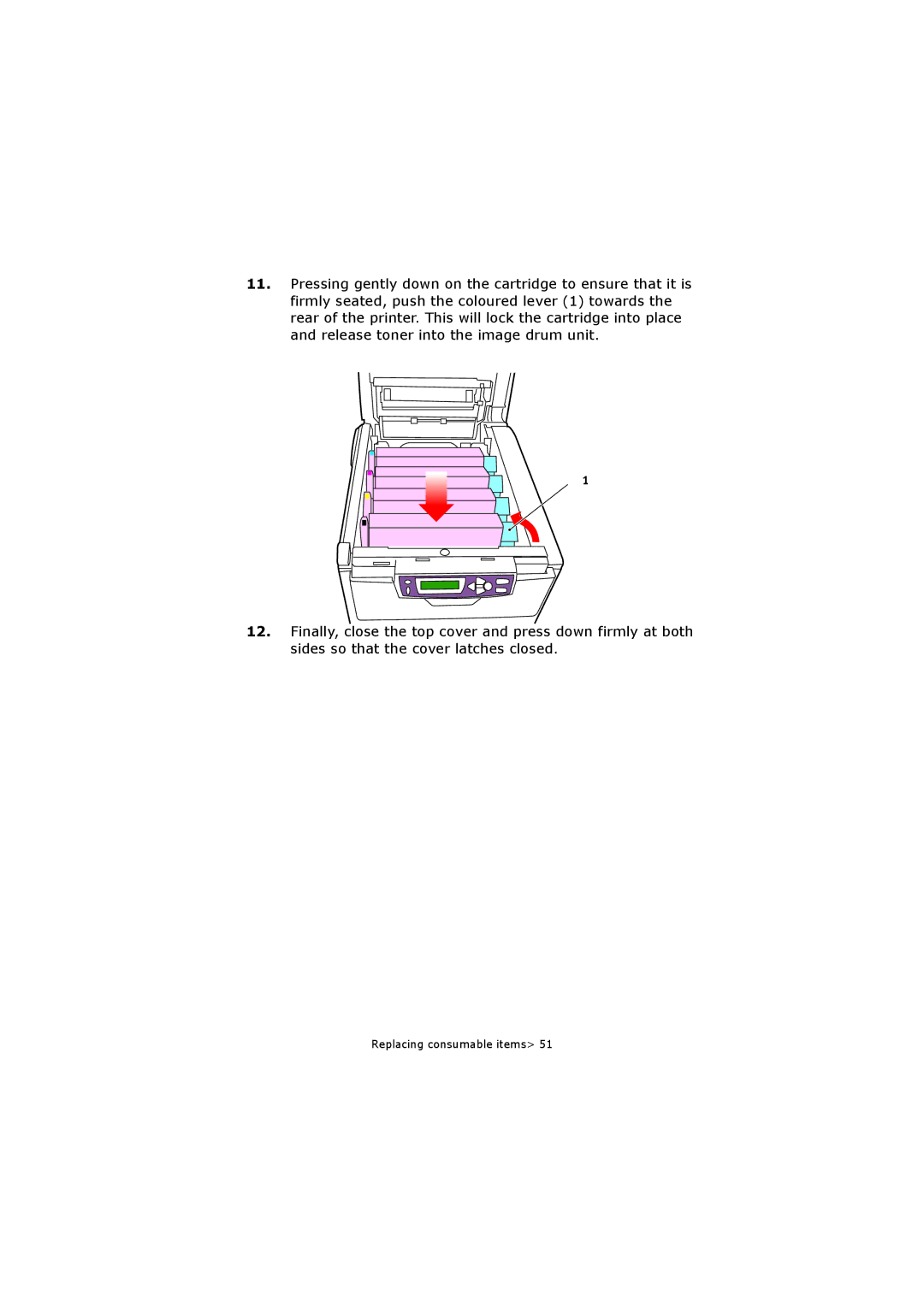 Oki C5250 manual Replacing consumable items 