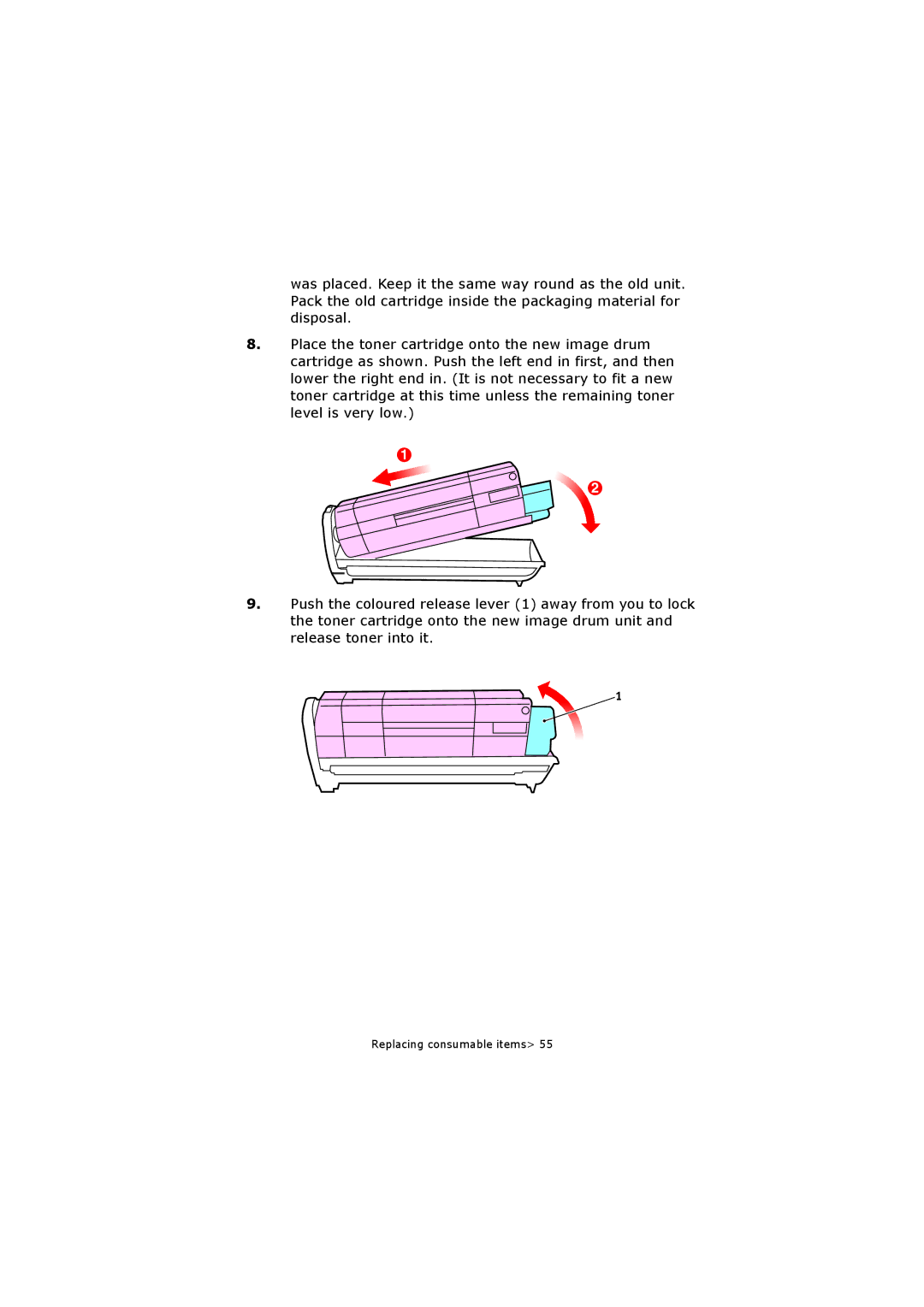 Oki C5250 manual Replacing consumable items 