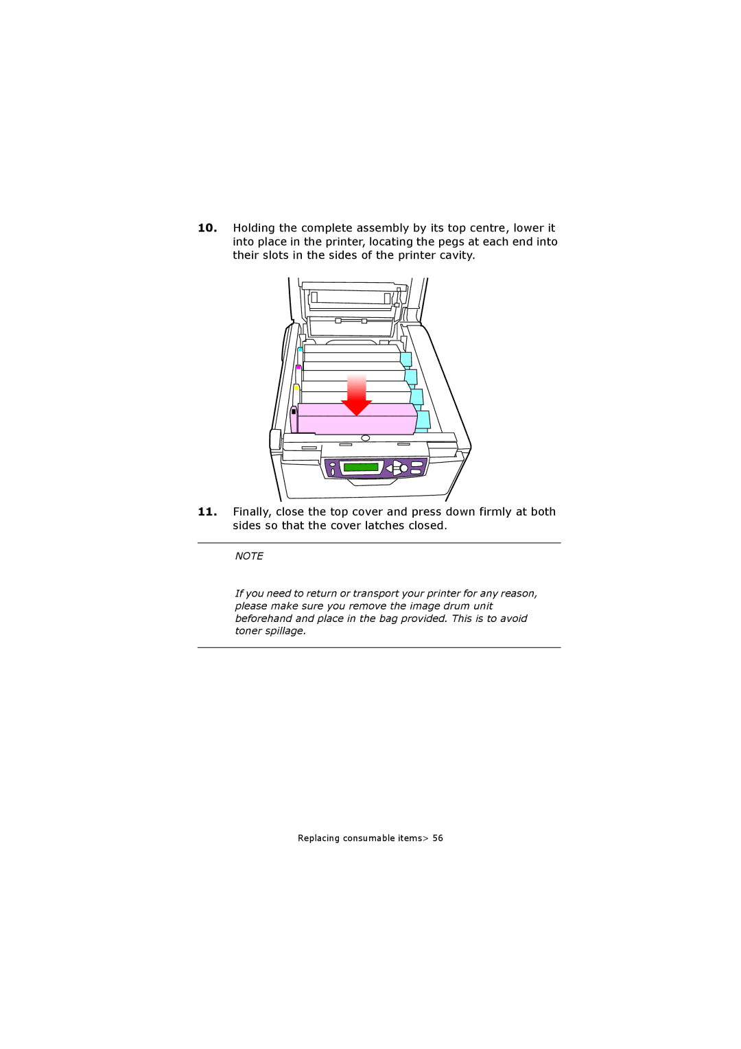 Oki C5250 manual Replacing consumable items 