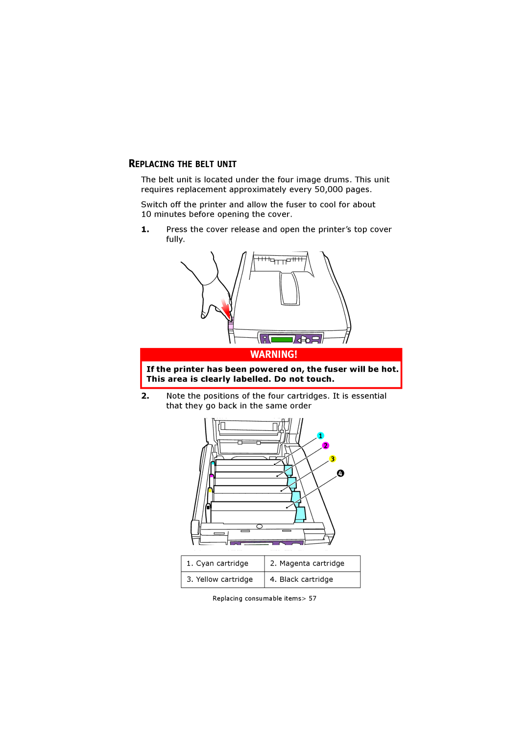 Oki C5250 manual Replacing the Belt Unit 