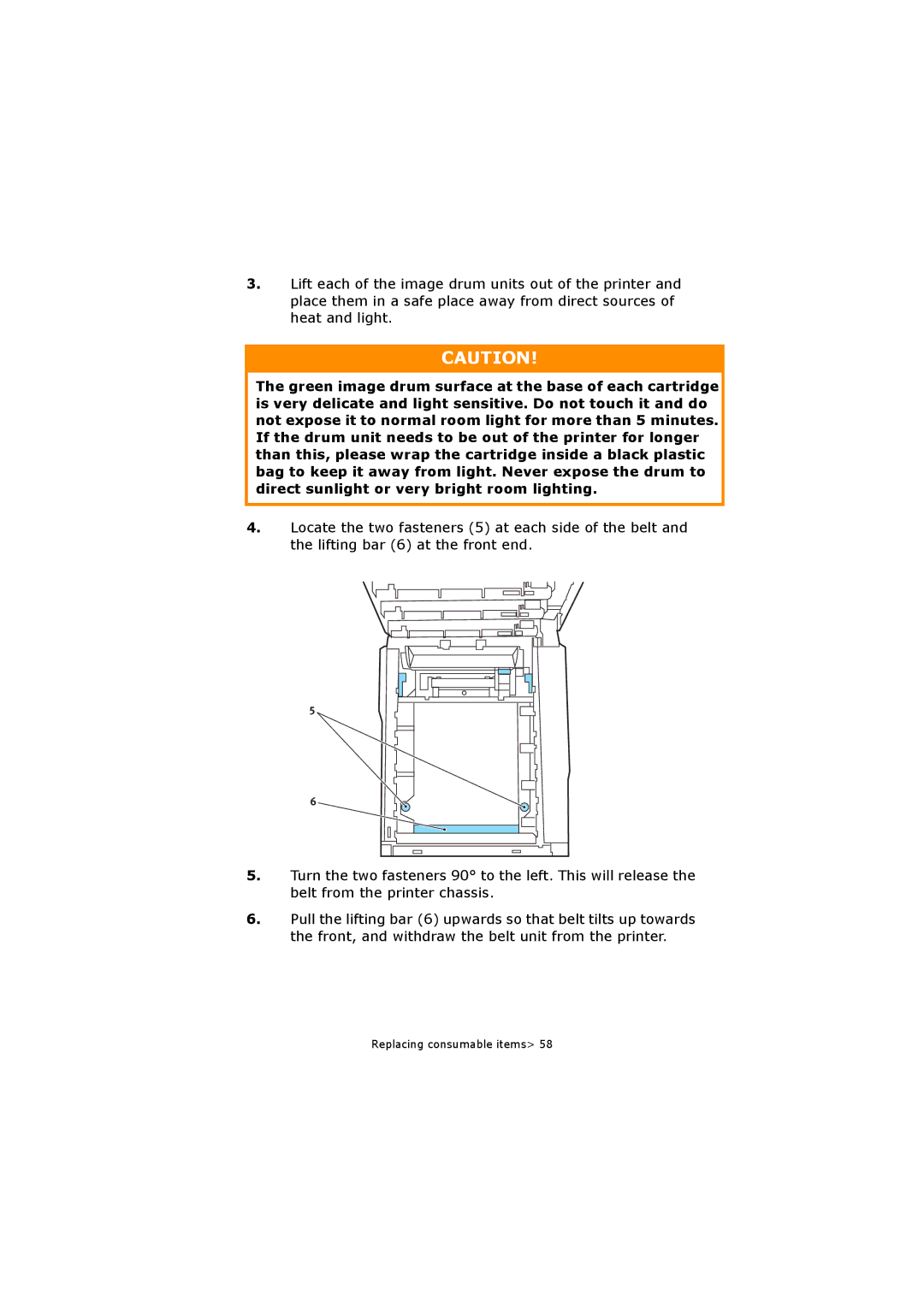 Oki C5250 manual Replacing consumable items 