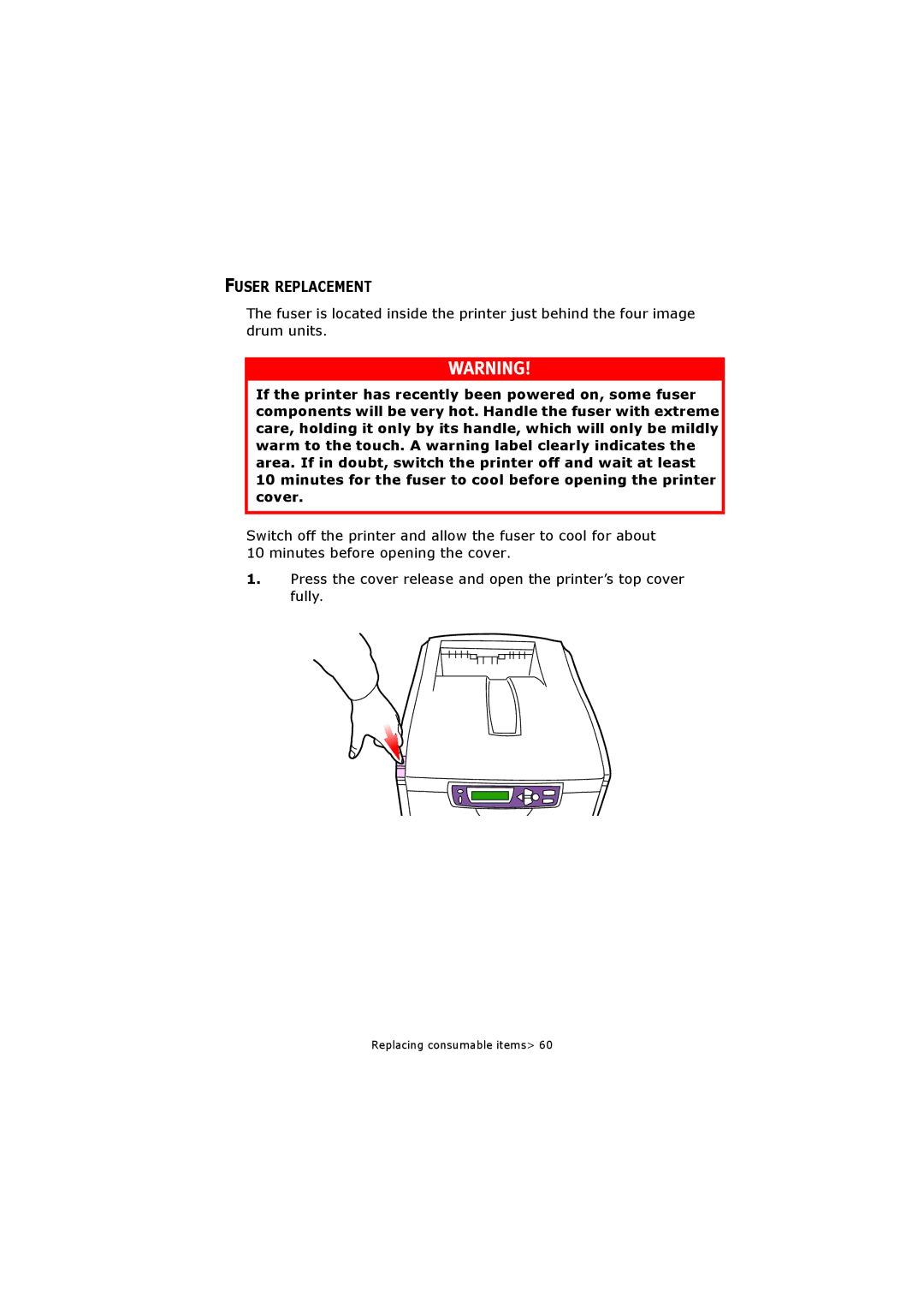 Oki C5250 manual Fuser Replacement 