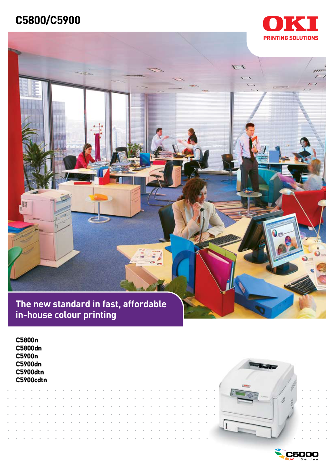 Oki C5900cdtn, 5800dn, C5800n, C5900n manual C5800/C5900, The new standard in fast, affordable in-house colour printing 