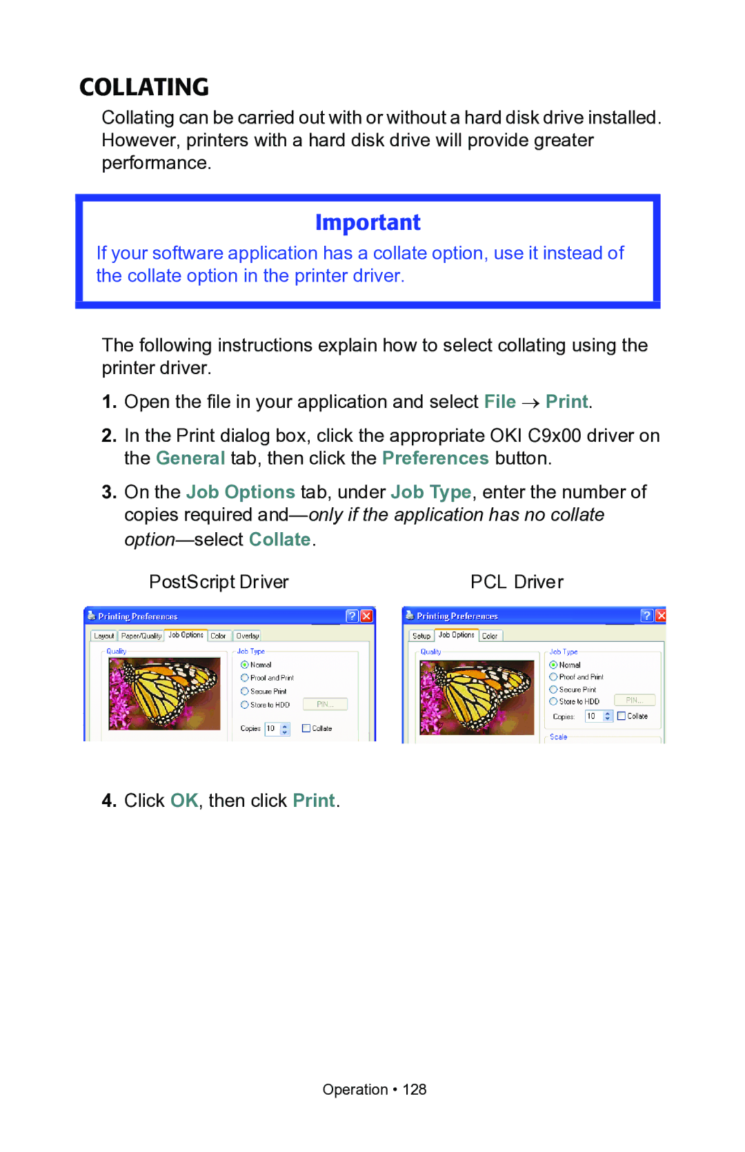 Oki C7300, C7100 manual Collating 