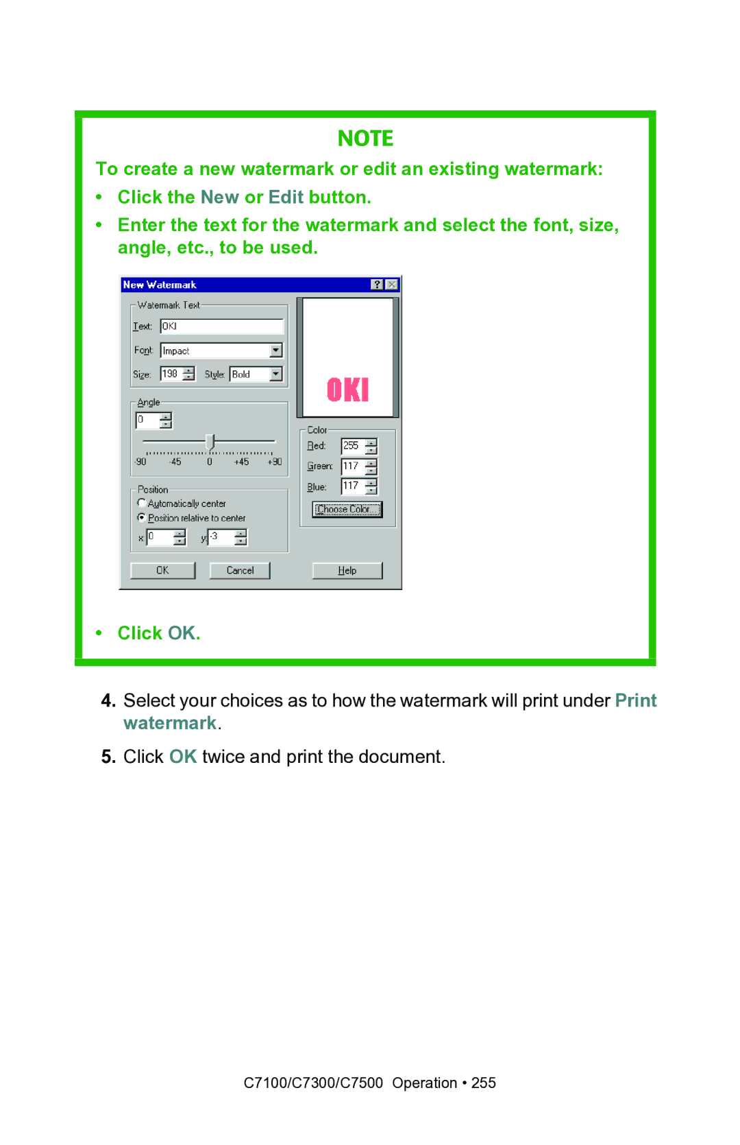 Oki manual C7100/C7300/C7500 Operation 