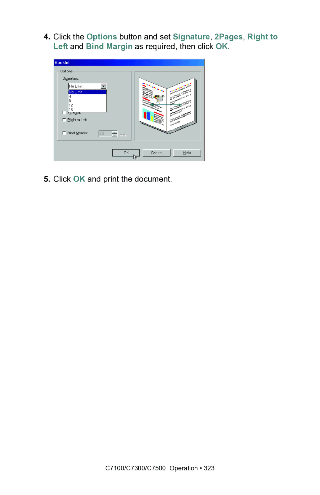 Oki C7100, C7300 manual Click OK and print the document 