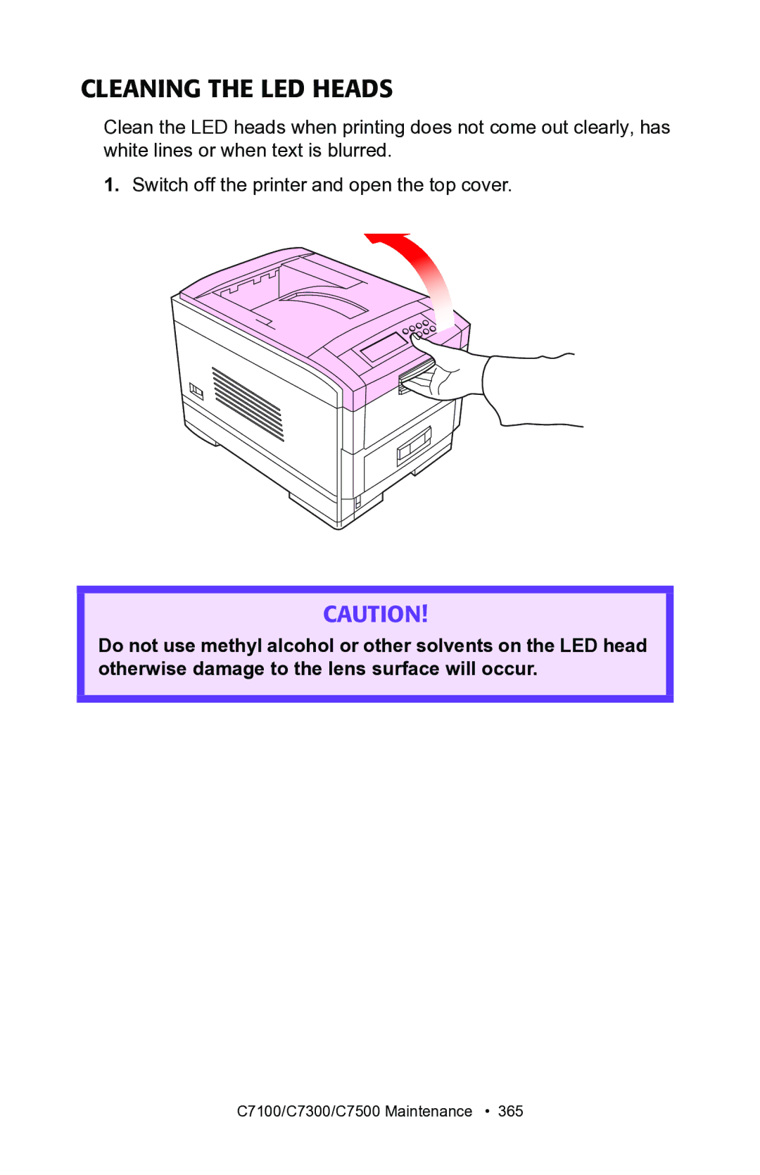 Oki C7100, C7300 manual Cleaning the LED Heads 