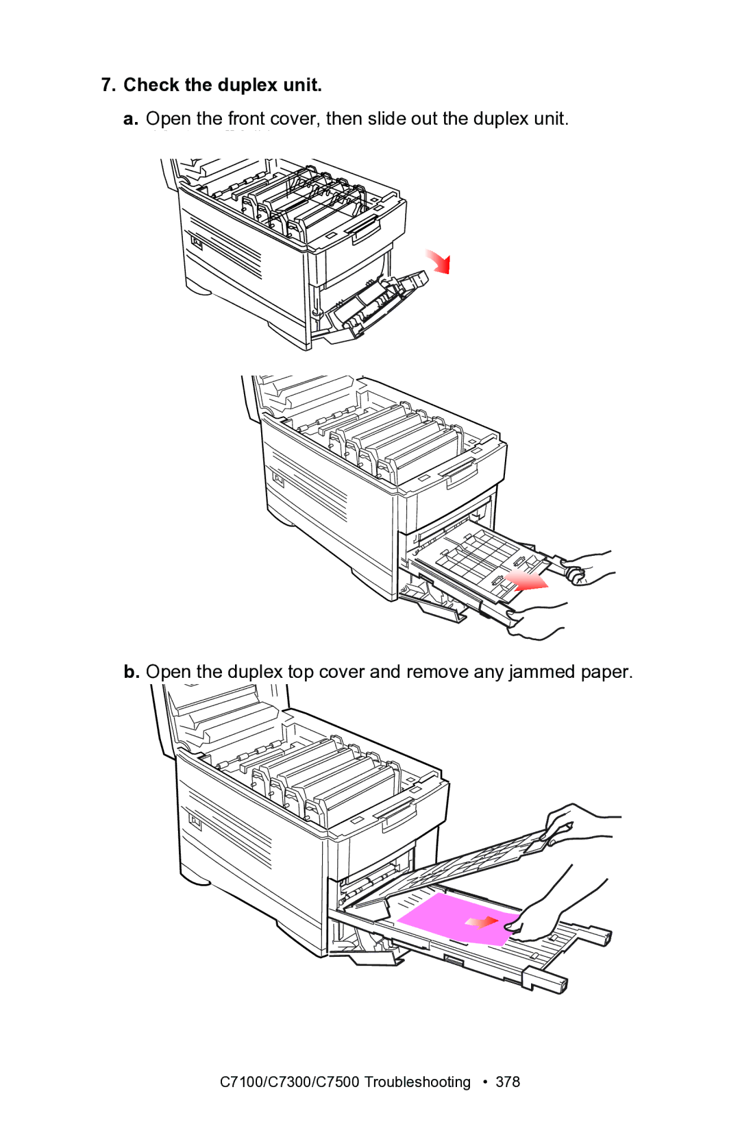 Oki C7300, C7100 manual Check the duplex unit 