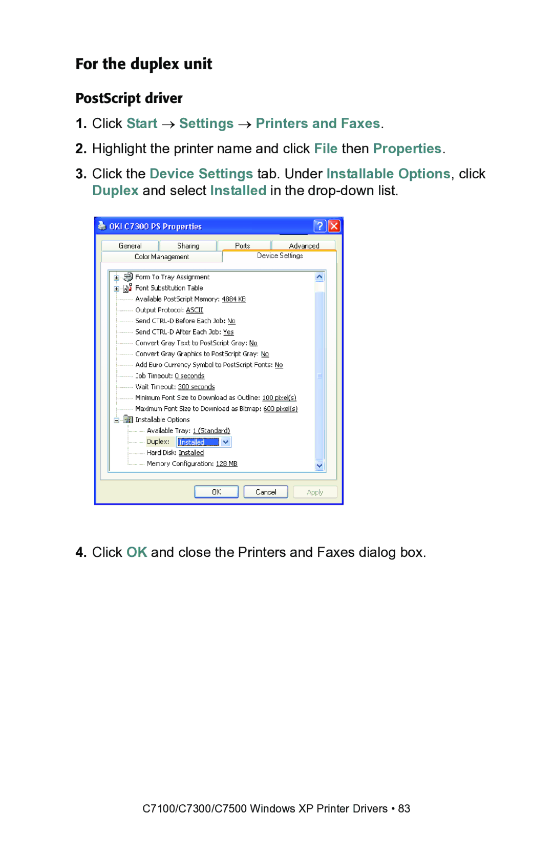 Oki C7100, C7300 manual For the duplex unit 