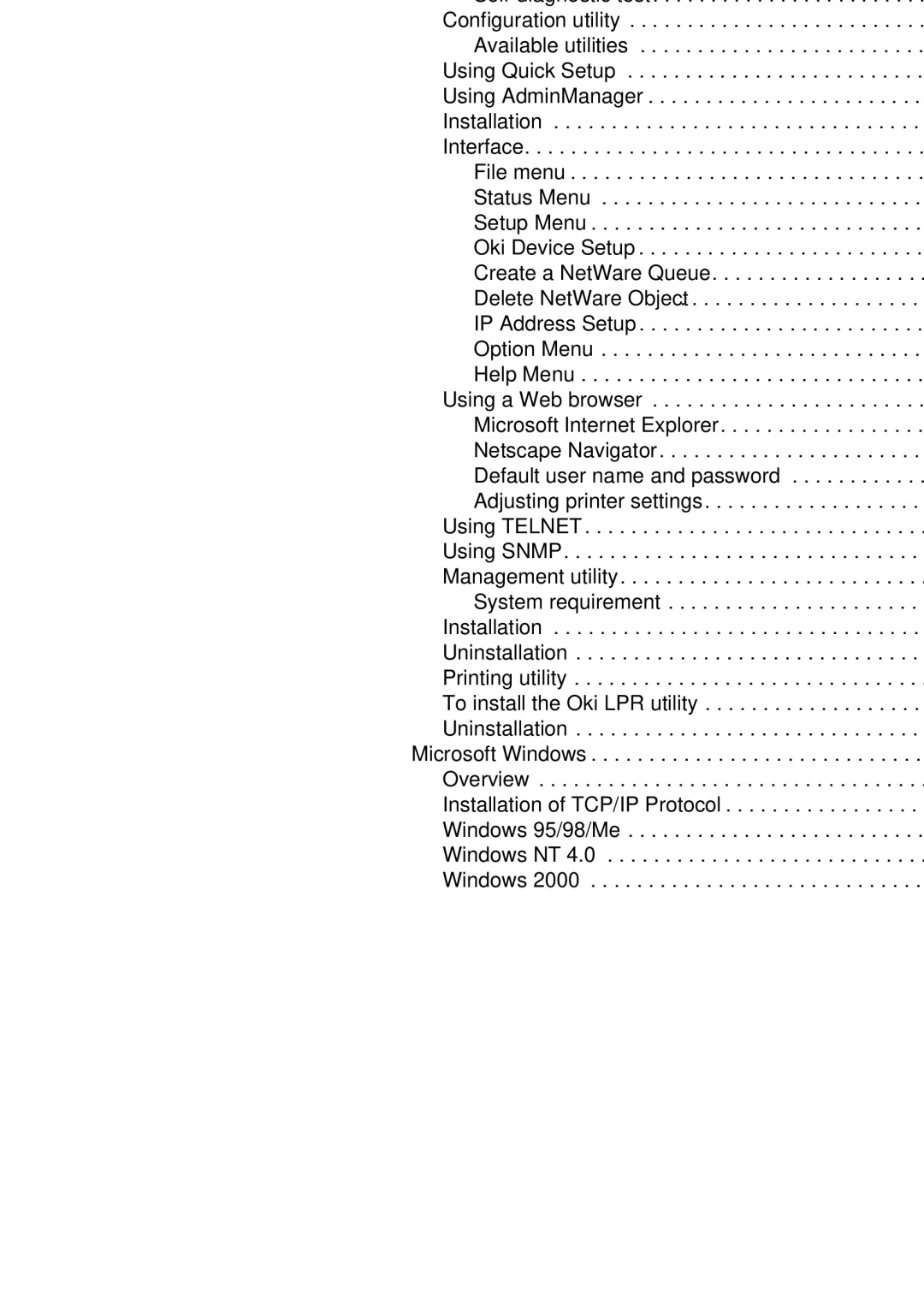 Oki C9500 V2, C7500 V2 manual Table of Contents 