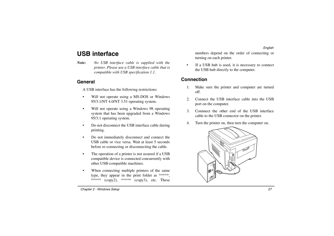 Oki C9000 Series setup guide USB interface, General 