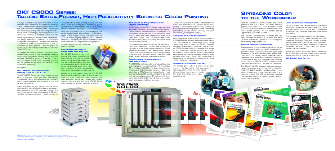 Oki C9200N warranty Fast, flexible, affordable color printing up to 12 x, Low operating costs short term and long run 