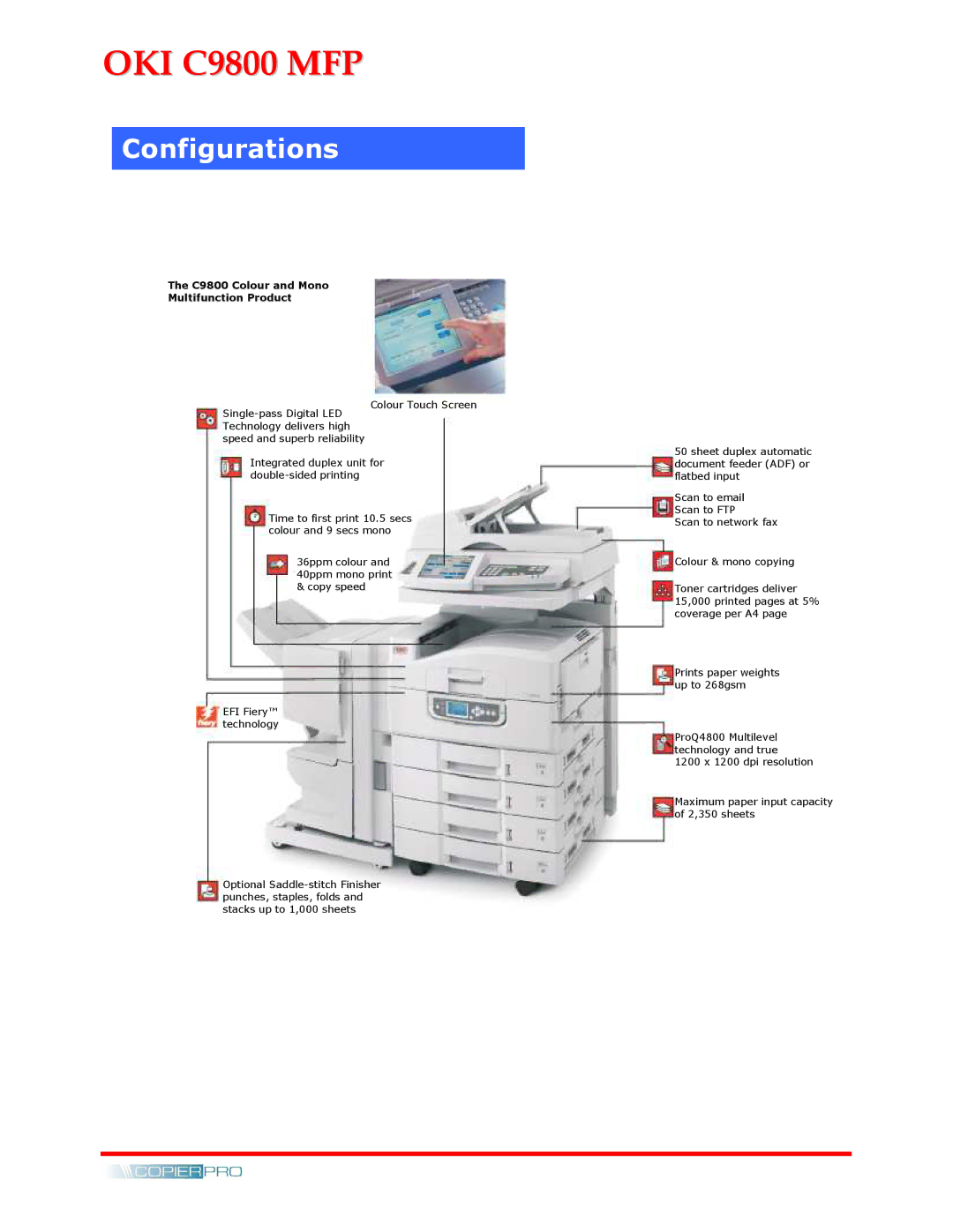 Oki C9800 MFP brochure Configurations 