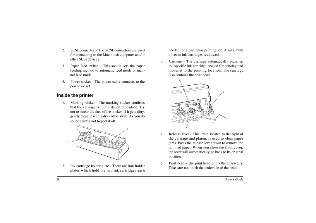 Oki DP-5000 manual Inside the printer 