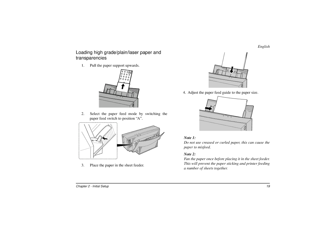 Oki DP-5000 manual Loading high grade/plain/laser paper and transparencies 