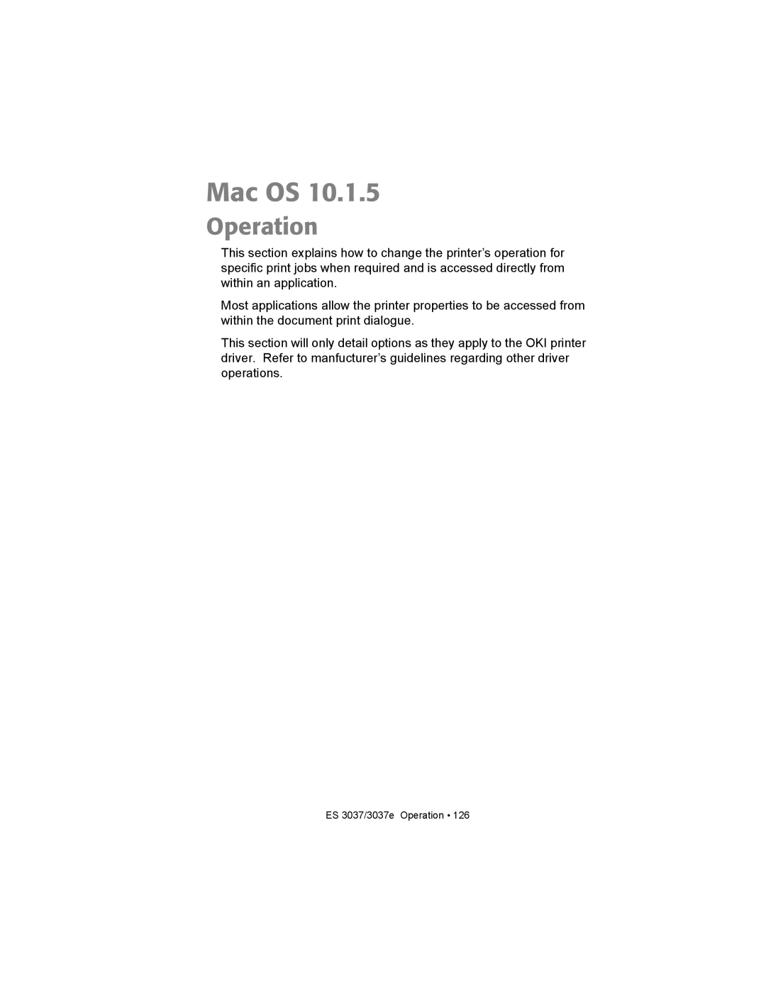 Oki ES3037 manual Operation 