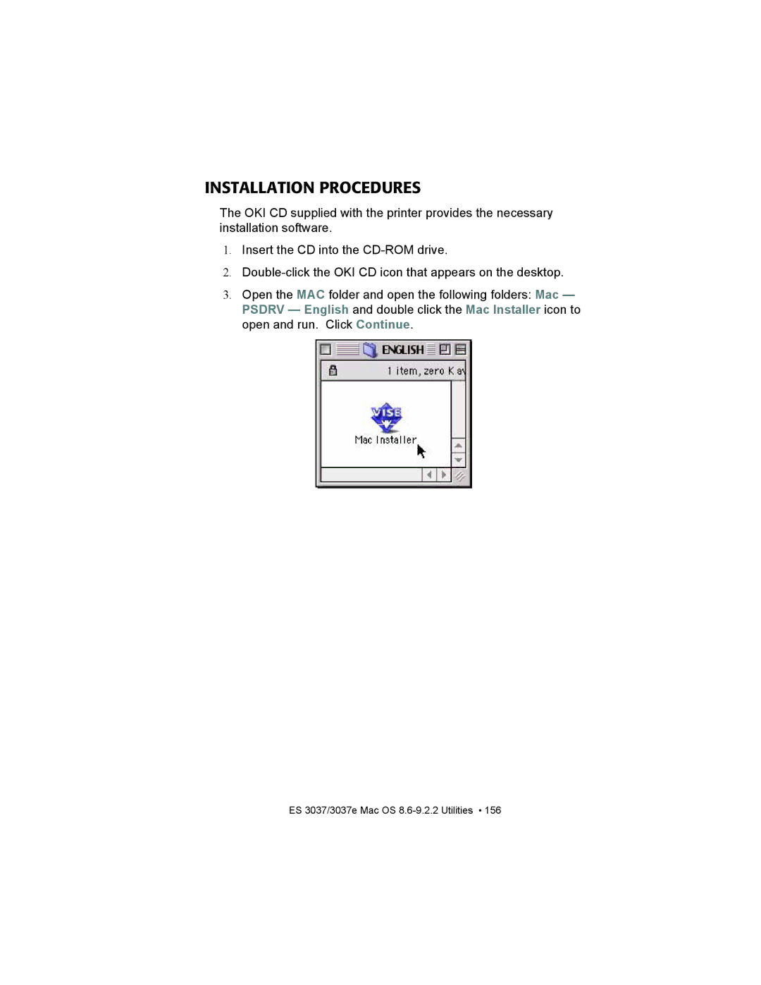 Oki ES3037 manual Installation Procedures 