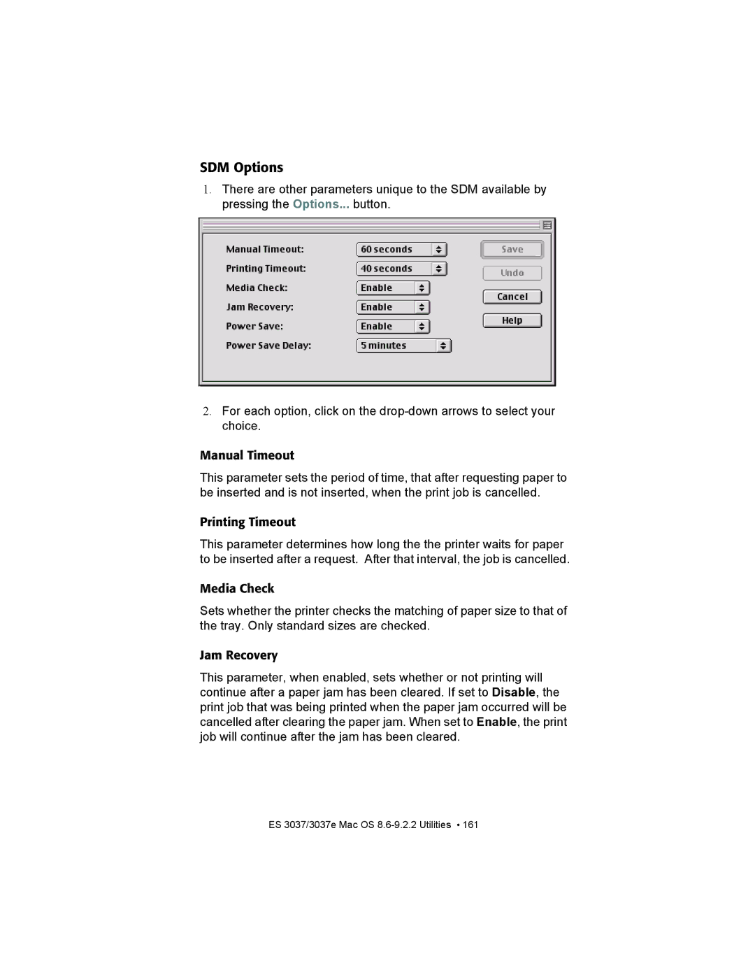 Oki ES3037 manual SDM Options 