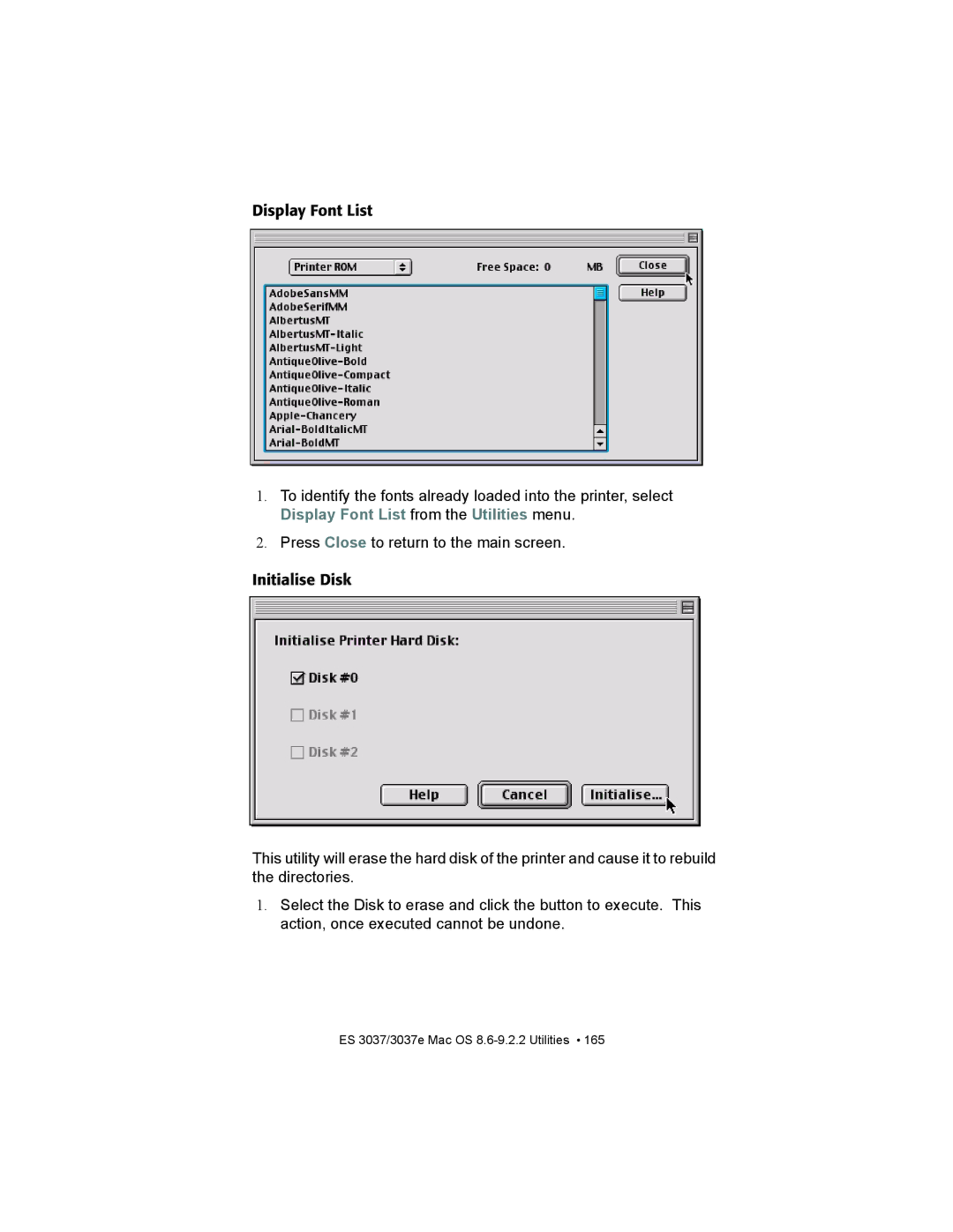 Oki ES3037 manual ES 3037/3037e Mac OS 8.6-9.2.2 Utilities 