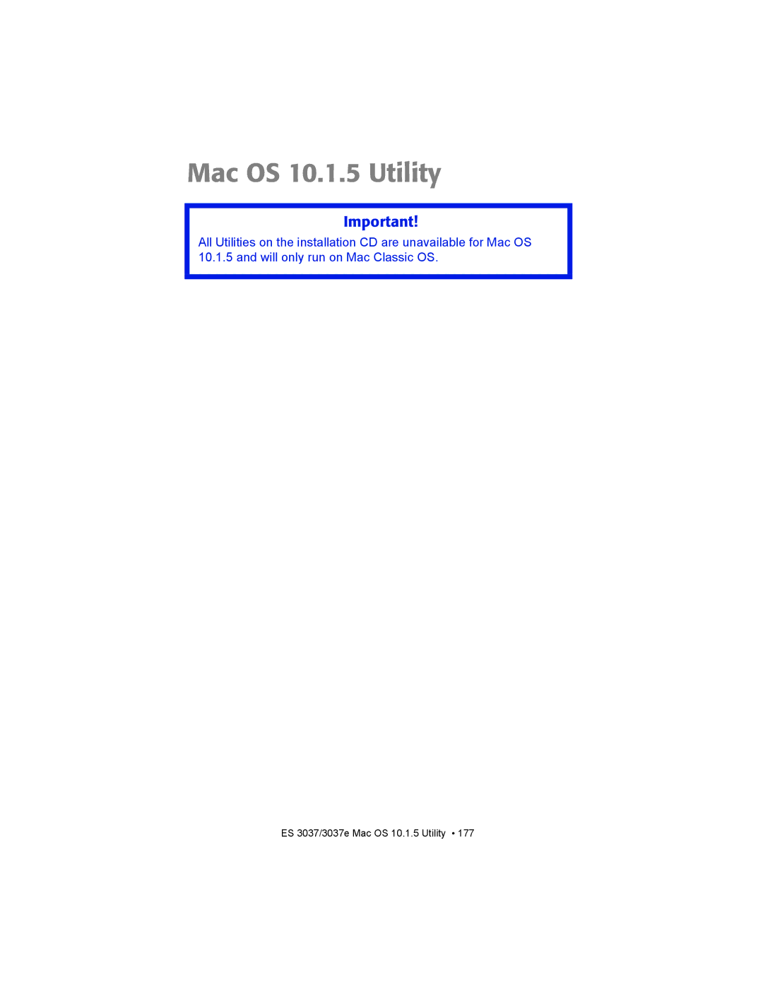 Oki ES3037 manual Mac OS 10.1.5 Utility 