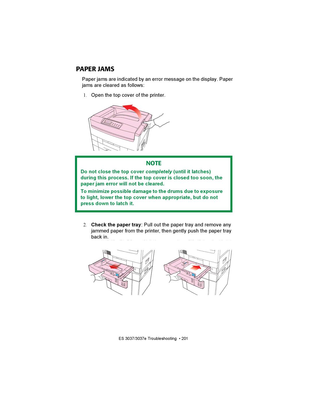 Oki ES3037 manual Paper Jams 