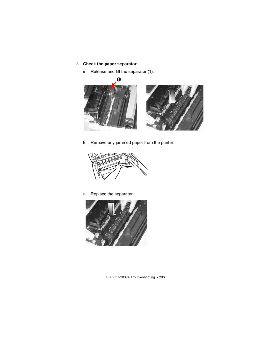 Oki ES3037 manual Check the paper separator 