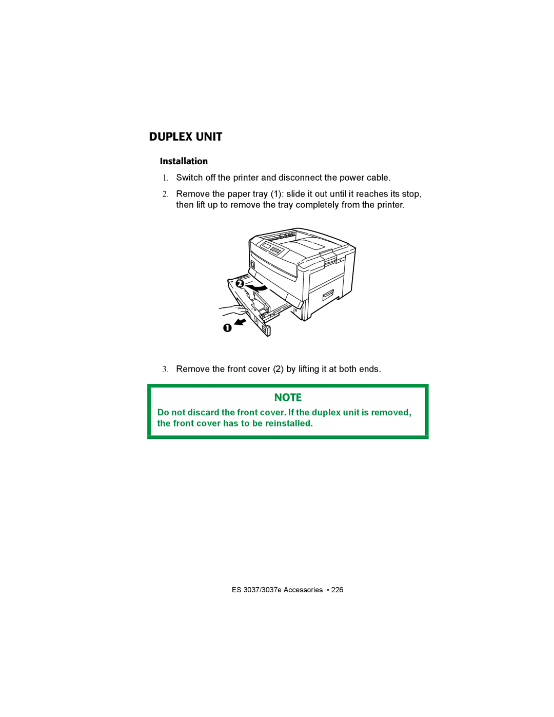 Oki ES3037 manual Duplex Unit 